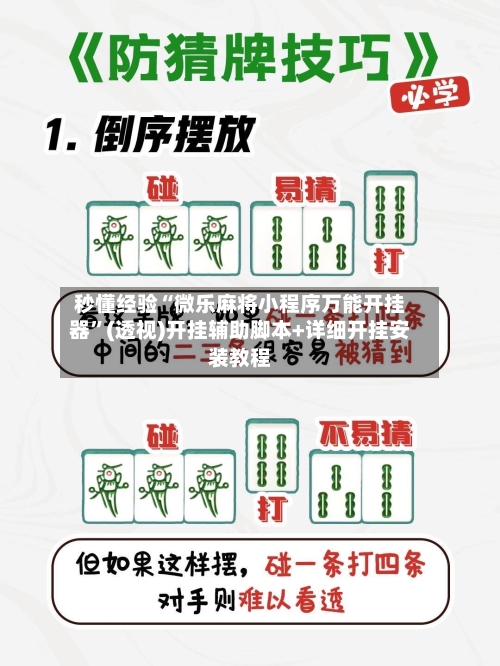秒懂经验“微乐麻将小程序万能开挂器	”(透视)开挂辅助脚本+详细开挂安装教程-第1张图片