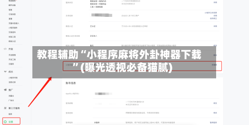 教程辅助“小程序麻将外卦神器下载”(曝光透视必备猫腻)-第2张图片