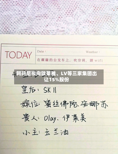 阿玛尼拟向欧莱雅、LV等三家集团出让15%股份-第2张图片