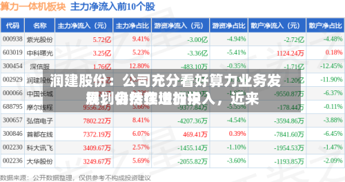 润建股份：公司充分看好算力业务发展	，会持续增加投入，近来规划仍然在进行中-第1张图片