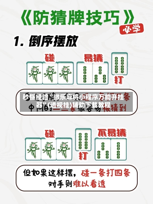 秒懂经验“微乐麻将小程序万能开挂器”(透视挂)辅助下载教程-第1张图片
