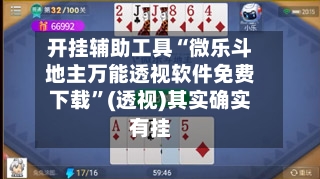 开挂辅助工具“微乐斗地主万能透视软件免费下载”(透视)其实确实有挂-第1张图片