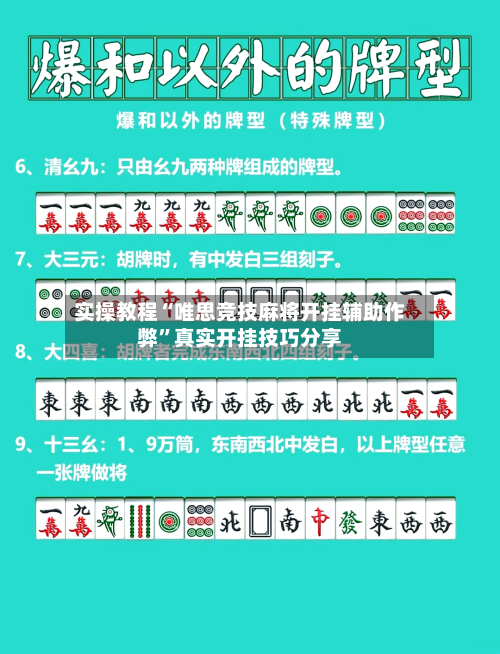 实操教程“唯思竞技麻将开挂辅助作弊”真实开挂技巧分享-第1张图片