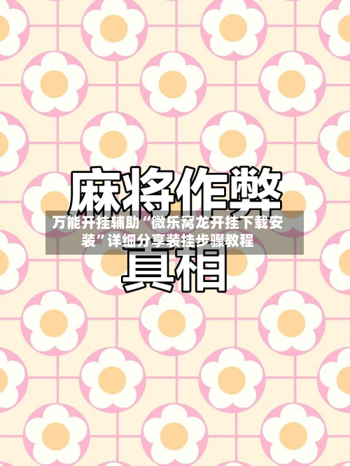 万能开挂辅助“微乐窝龙开挂下载安装”详细分享装挂步骤教程-第1张图片