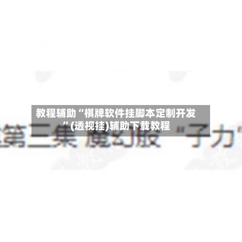 教程辅助“棋牌软件挂脚本定制开发	”(透视挂)辅助下载教程-第3张图片