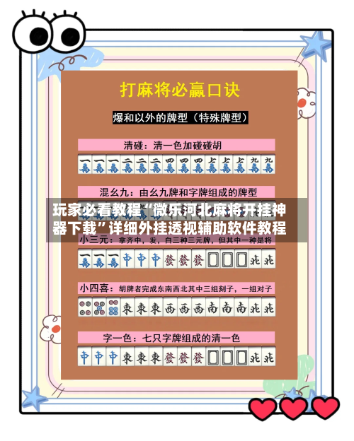 玩家必看教程“微乐河北麻将开挂神器下载”详细外挂透视辅助软件教程-第1张图片