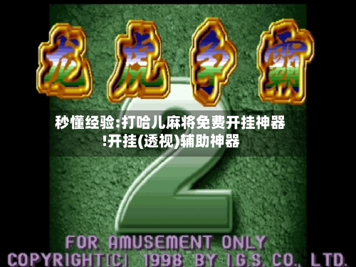 秒懂经验:打哈儿麻将免费开挂神器!开挂(透视)辅助神器-第2张图片