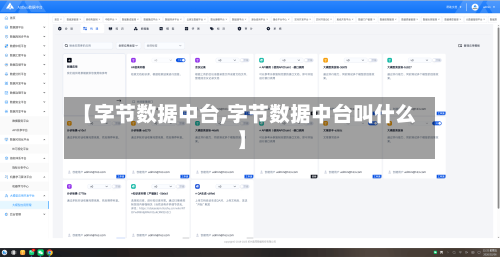 【字节数据中台,字节数据中台叫什么】-第1张图片