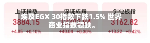 埃及EGX 30指数下跌1.5% 世界商业指数领跌。-第1张图片