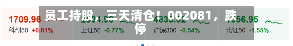 员工持股，三天清仓！002081，跌停-第1张图片