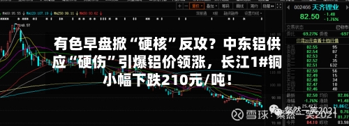有色早盘掀“硬核”反攻？中东铝供应“硬伤	”引爆铝价领涨，长江1#铜小幅下跌210元/吨！-第1张图片