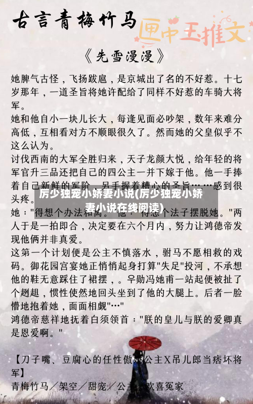 厉少独宠小娇妻小说(厉少独宠小娇妻小说在线阅读)-第1张图片